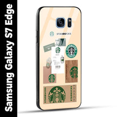 Samsung Galaxy S7 Edge Back Cover Starbucks Coffee Printed Glass Case