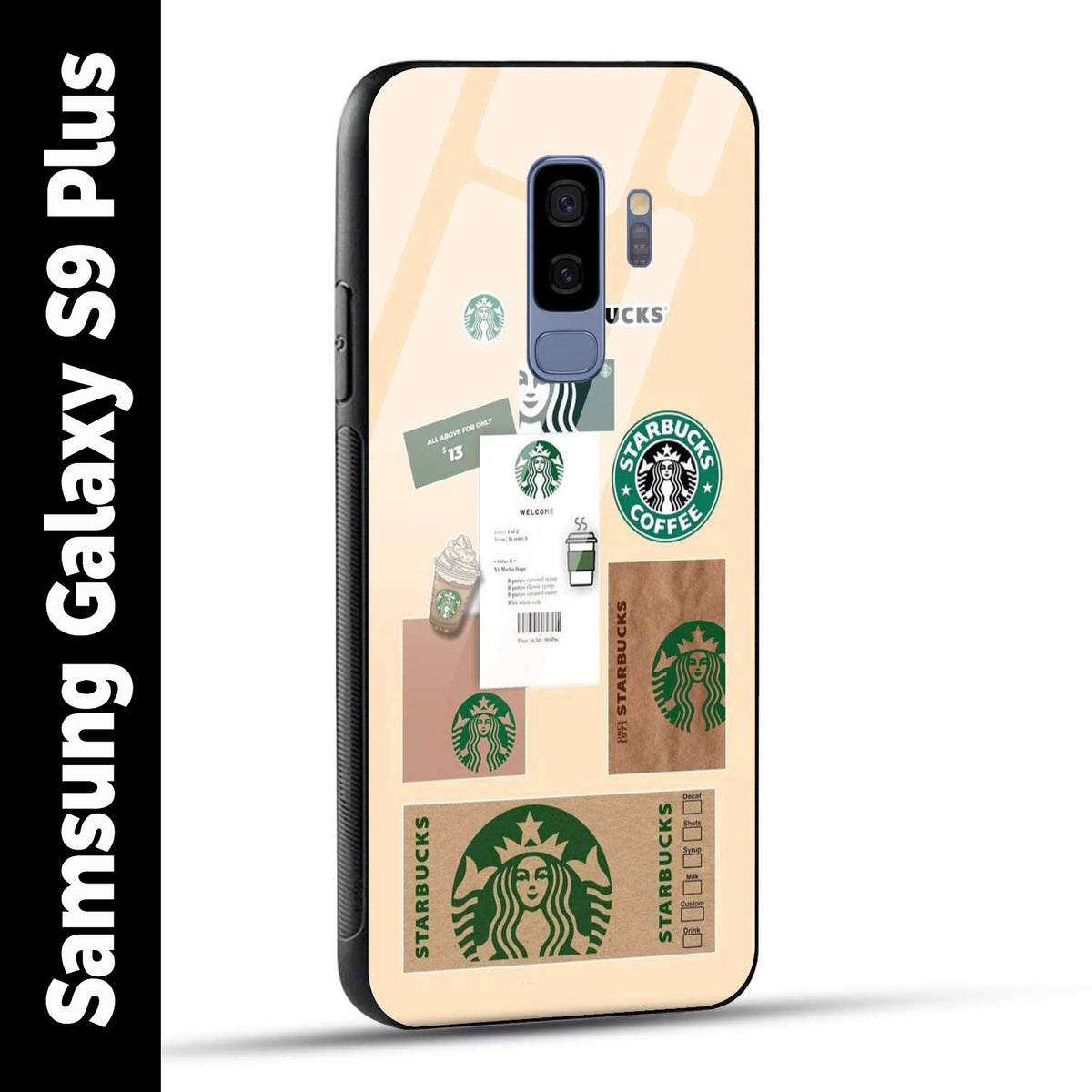 Samsung Galaxy S9 Plus Back Cover Starbucks Coffee Printed Glass Case