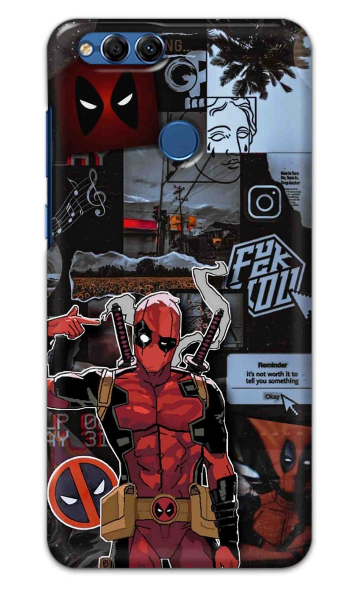 Honor 7X Back Cover Superhero Collage Printed Hard Case