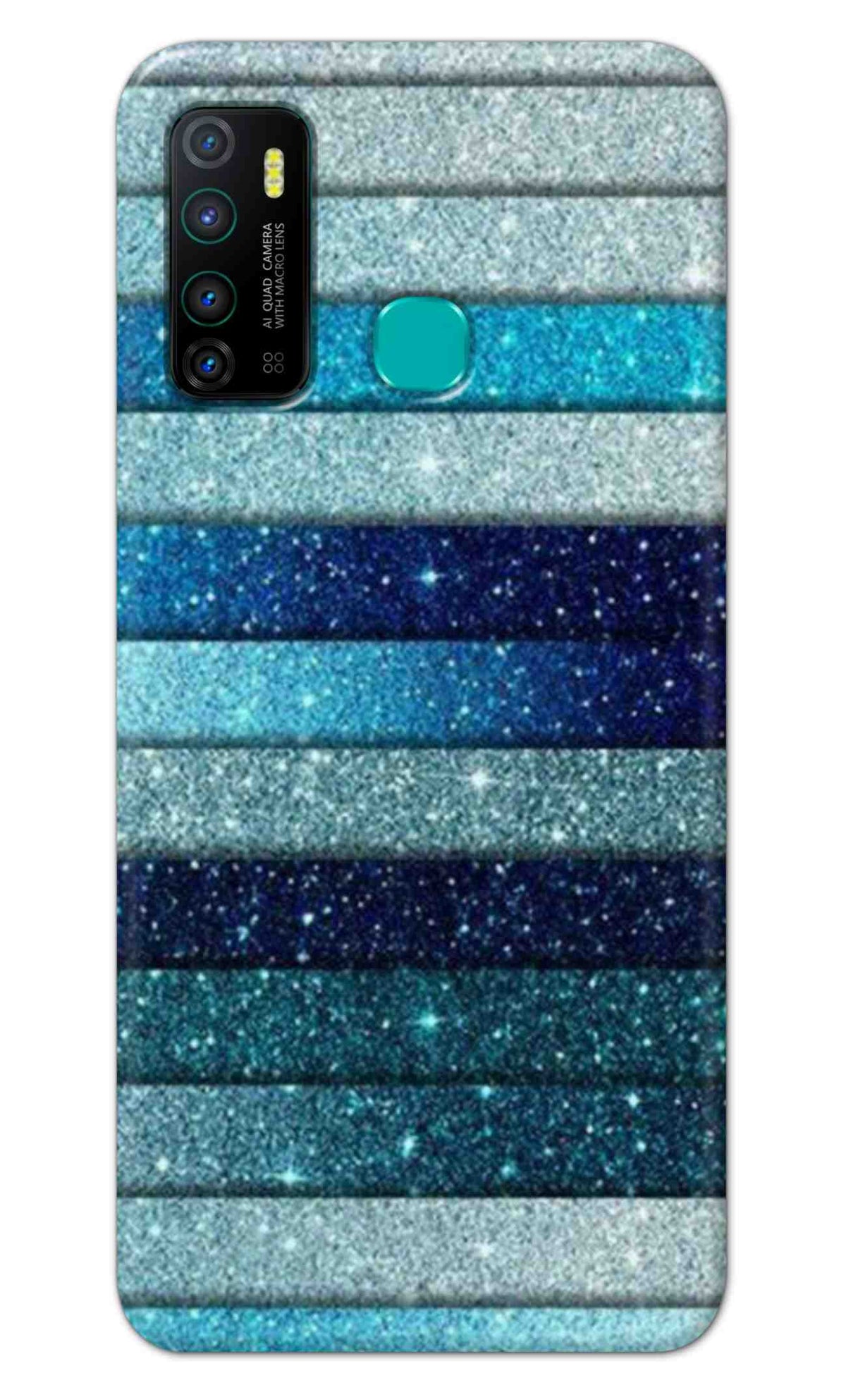 Infinix Hot 9 / Infinix Hot 9 Pro Back Cover Blue Glitter Printed Hard Case