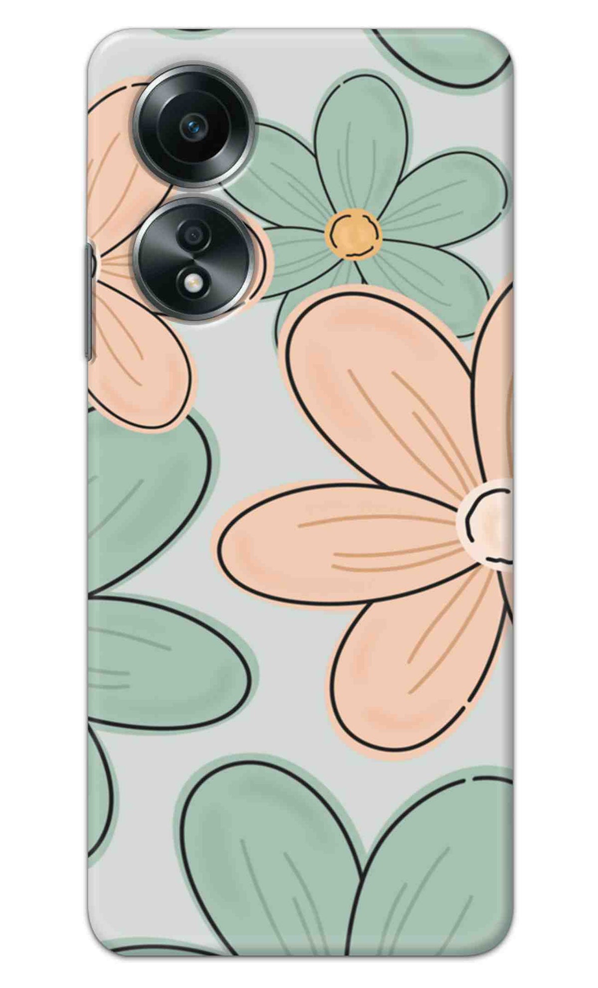 OPPO A58 5G Back Cover Aesthetic Flower Printed Hard Case