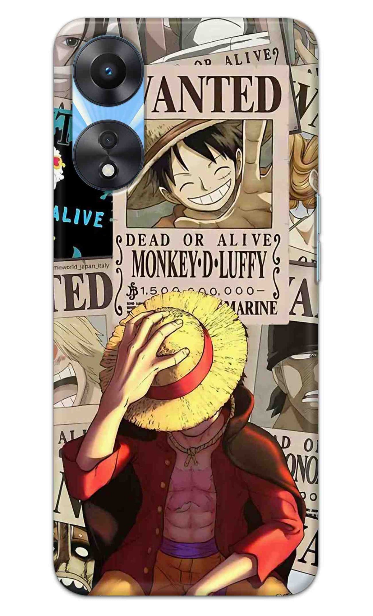 OPPO A78 5G Back Cover Anime One Piece Wanted Luffy  Printed Hard Case