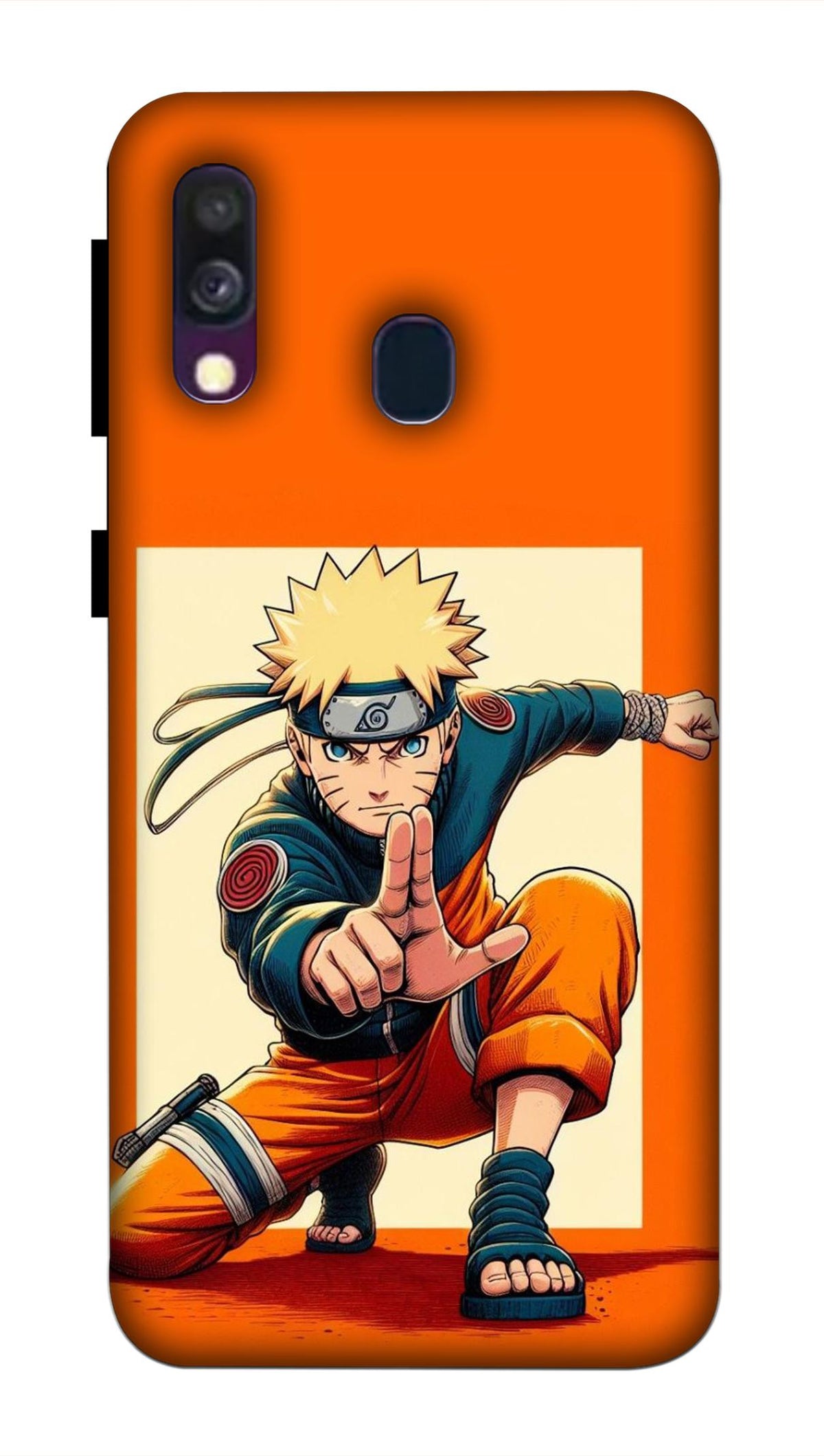 Samsung Galaxy A40 Back Cover Orange Color Anime Printed Hard Case