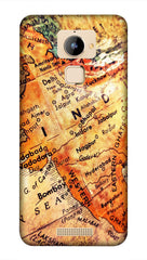 Coolpad Note 3 / Coolpad Note 3 Plus Back Cover Travel Map Printed Hard Case