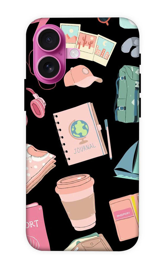 IPHONE 16 PLUS Back Cover Travel Kit Printed Hard Case