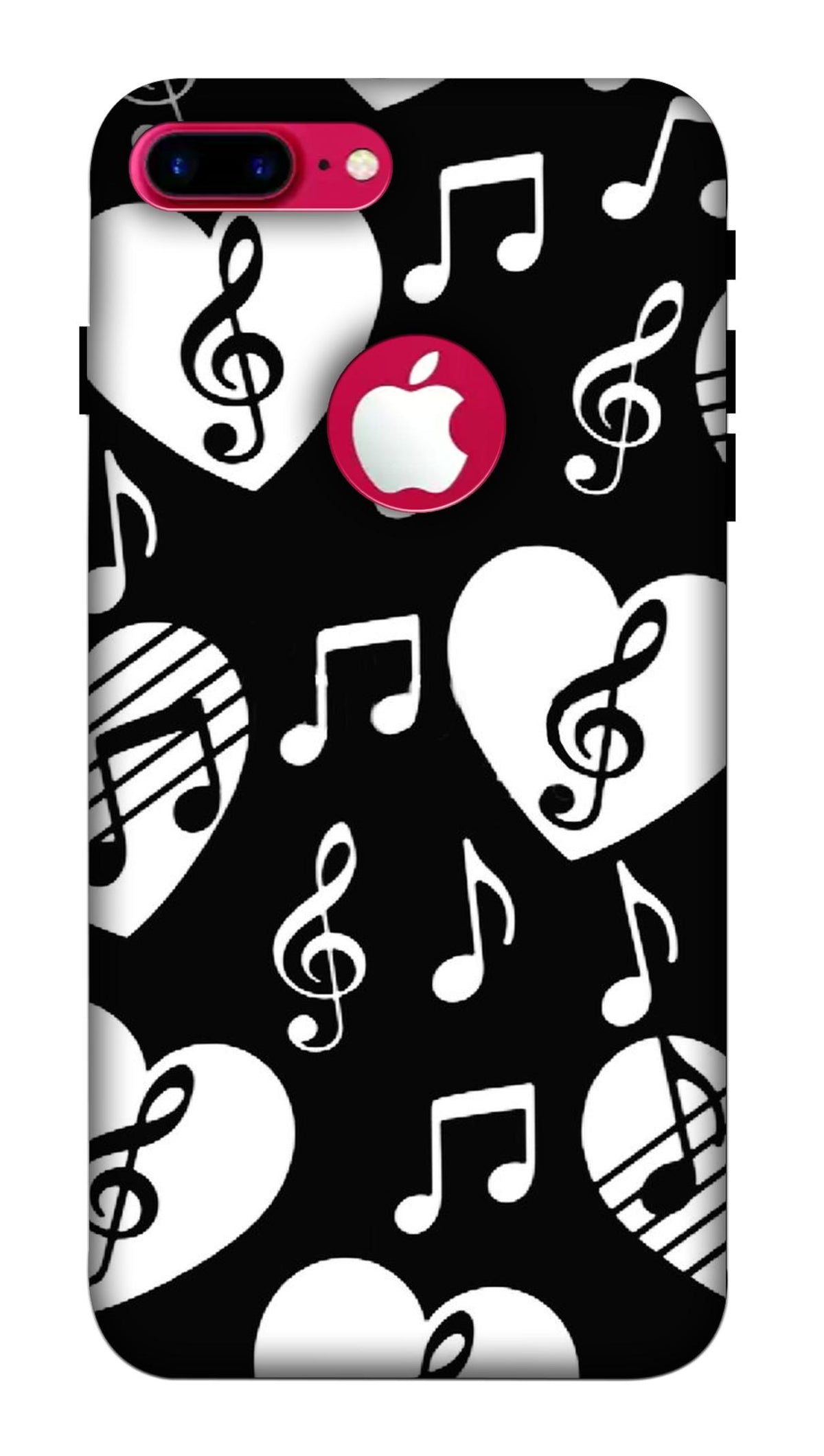 iPhone 7 Plus Back Cover | iPhone 8 Plus Logo Cut Back Cover Heart and Music symbol Printed Hard Case