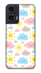 Premium Moto G35 Back Cover | Stylish Moto G 35 Back Cover | Enhanced Durability and Perfect Fit for Motorola G35 Back CoverDoodle Of Sun And Clouds  Printed Hard Case