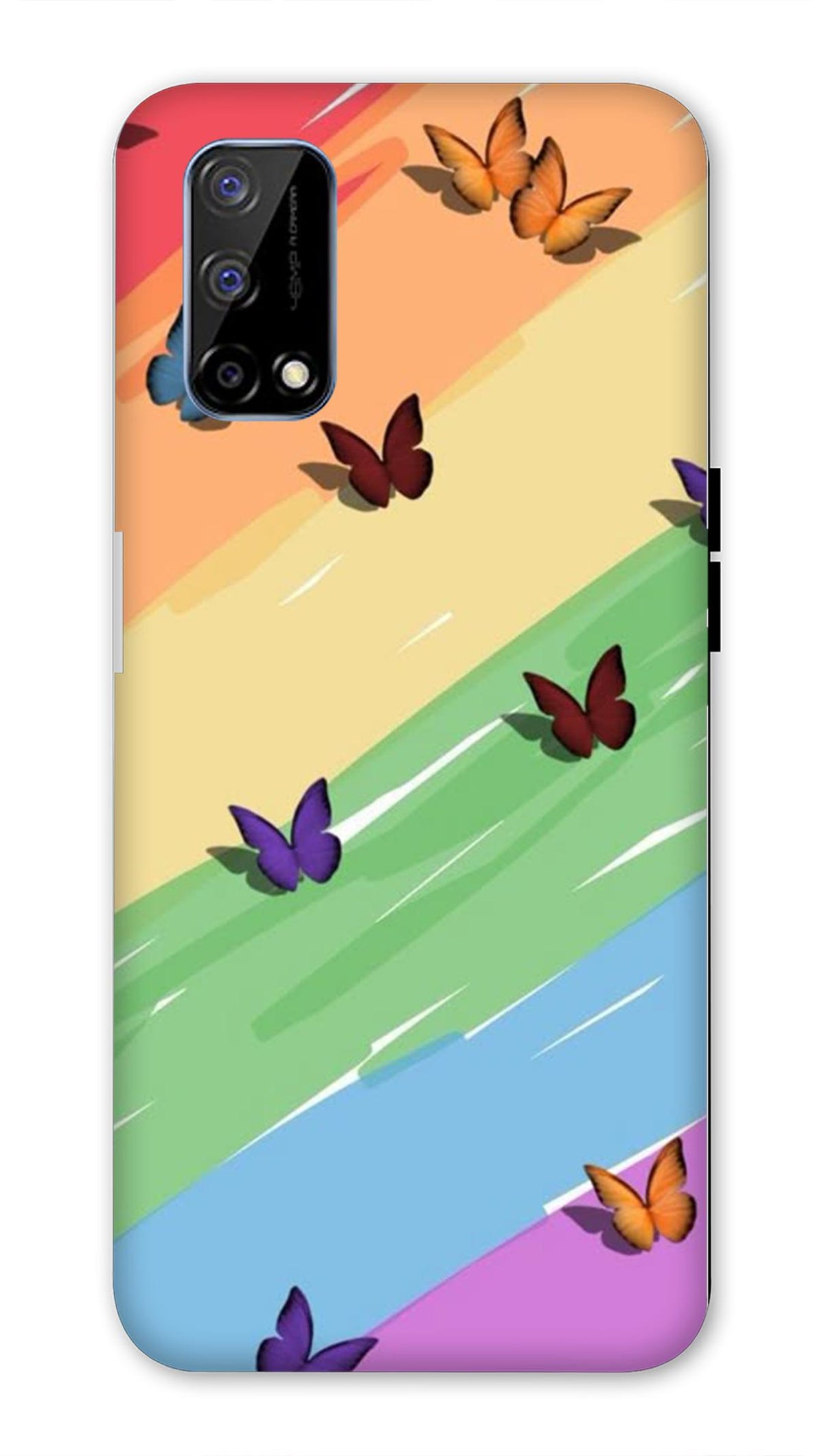 Realme Narzo 30 Pro 5G Back Cover Butterfly Color Pattern Printed Hard Case