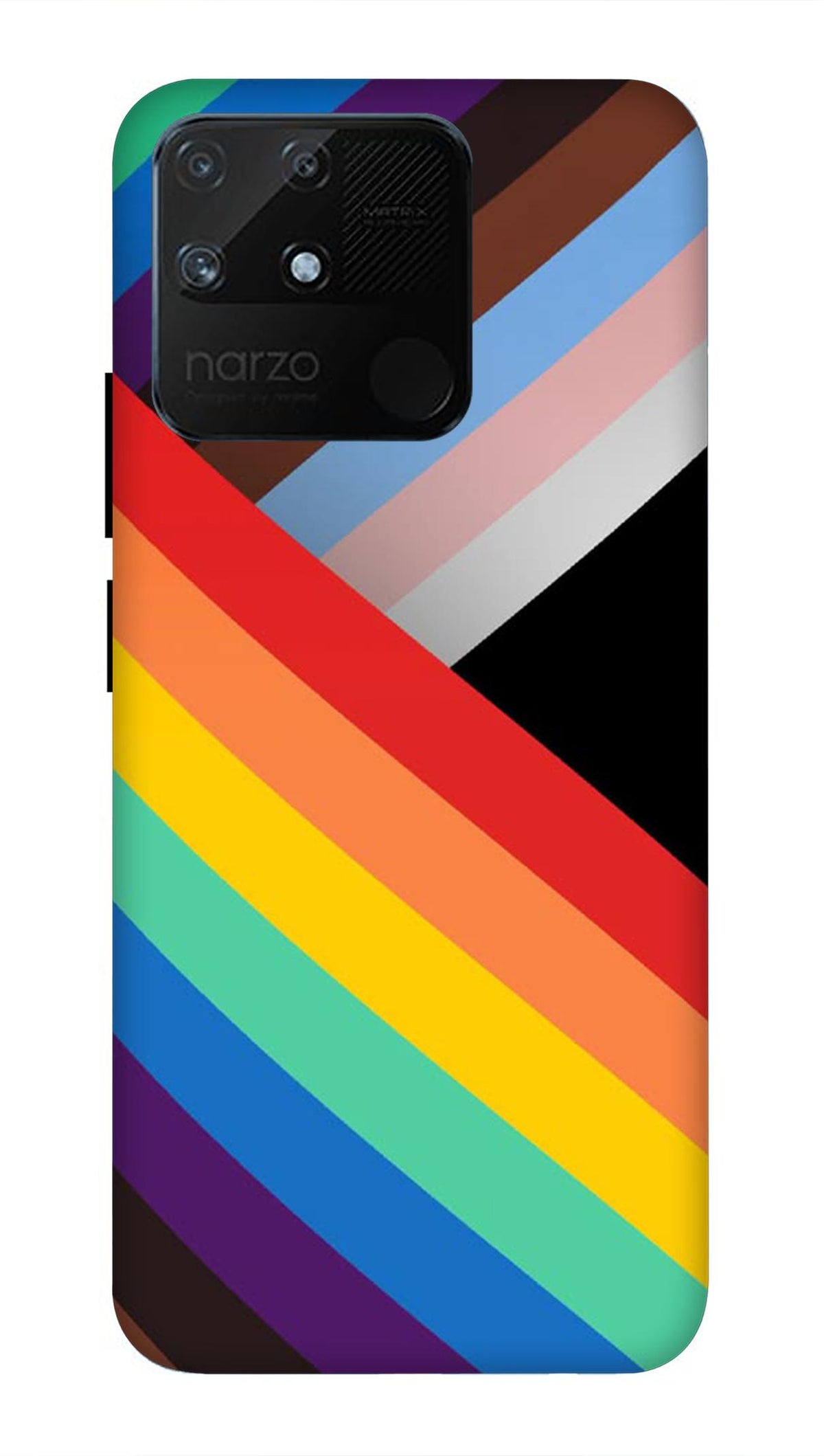 Realme Narzo 50A Back Cover Rainbow Printed Hard Case