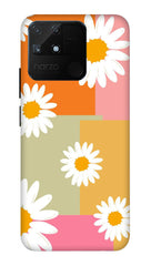 Realme Narzo 50A Back Cover Floral White Printed Hard Case