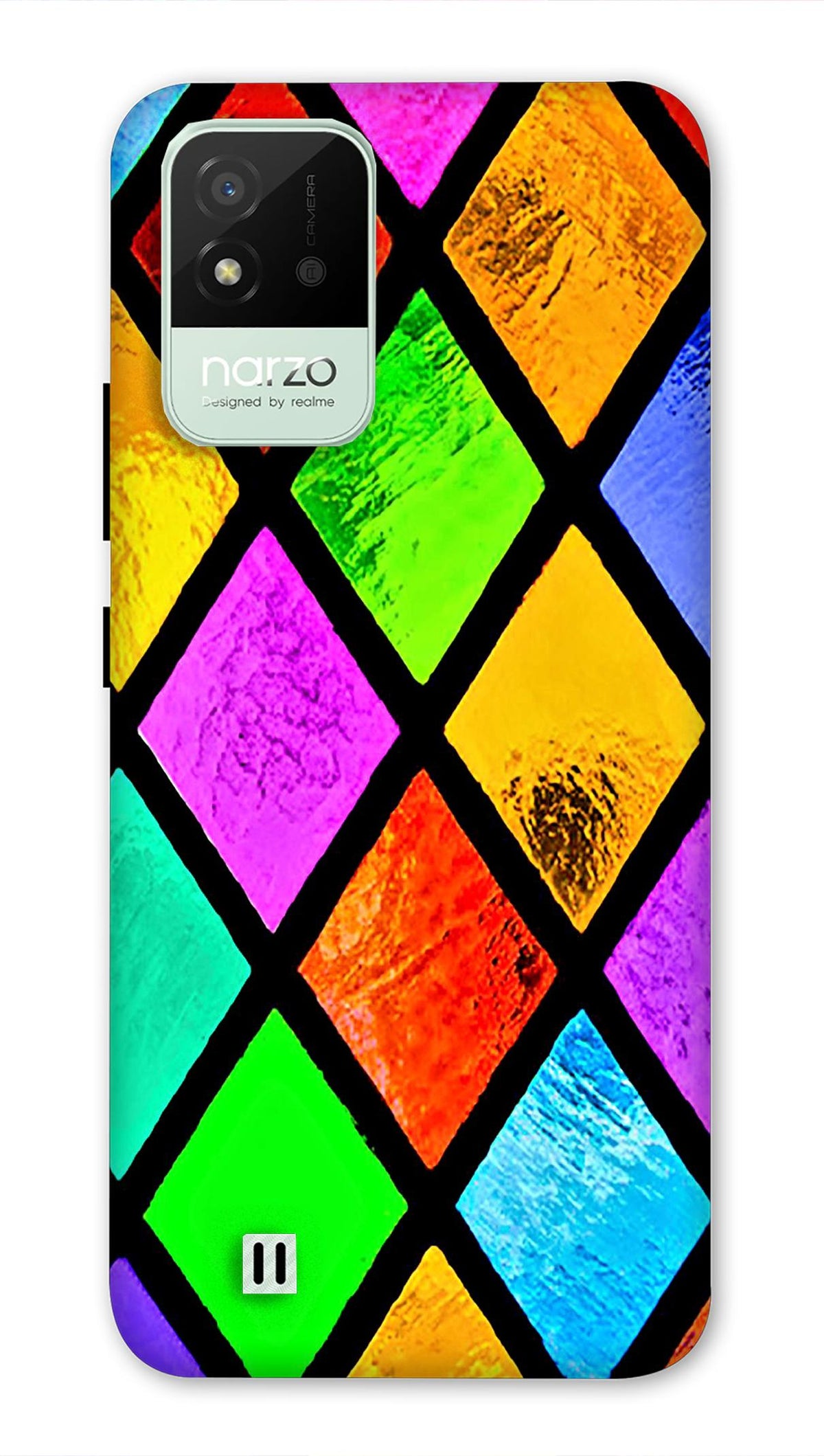 Realme Narzo 50i Back Cover Color Patterns Printed Hard Case