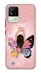 Realme Narzo 50i Back Cover Butterfly & Girl Printed Hard Case