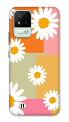 Realme Narzo 50i Back Cover Floral White Printed Hard Case