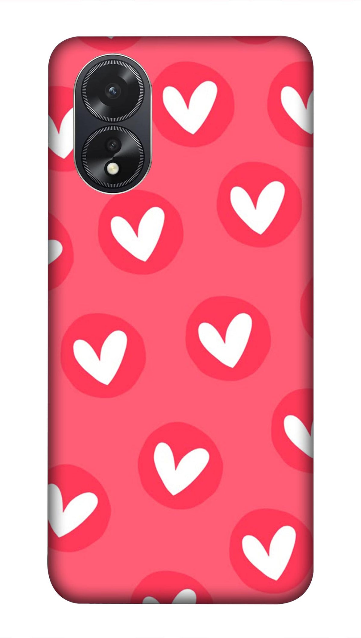 OPPO A38 / OPPO A18 Back Cover Heart Pattern Printed Hard Case