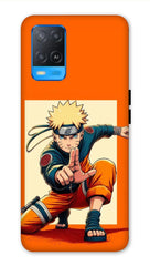 Oppo A54 Back Cover | Oppo A55 Back Cover Orange Color Anime Printed Hard Case