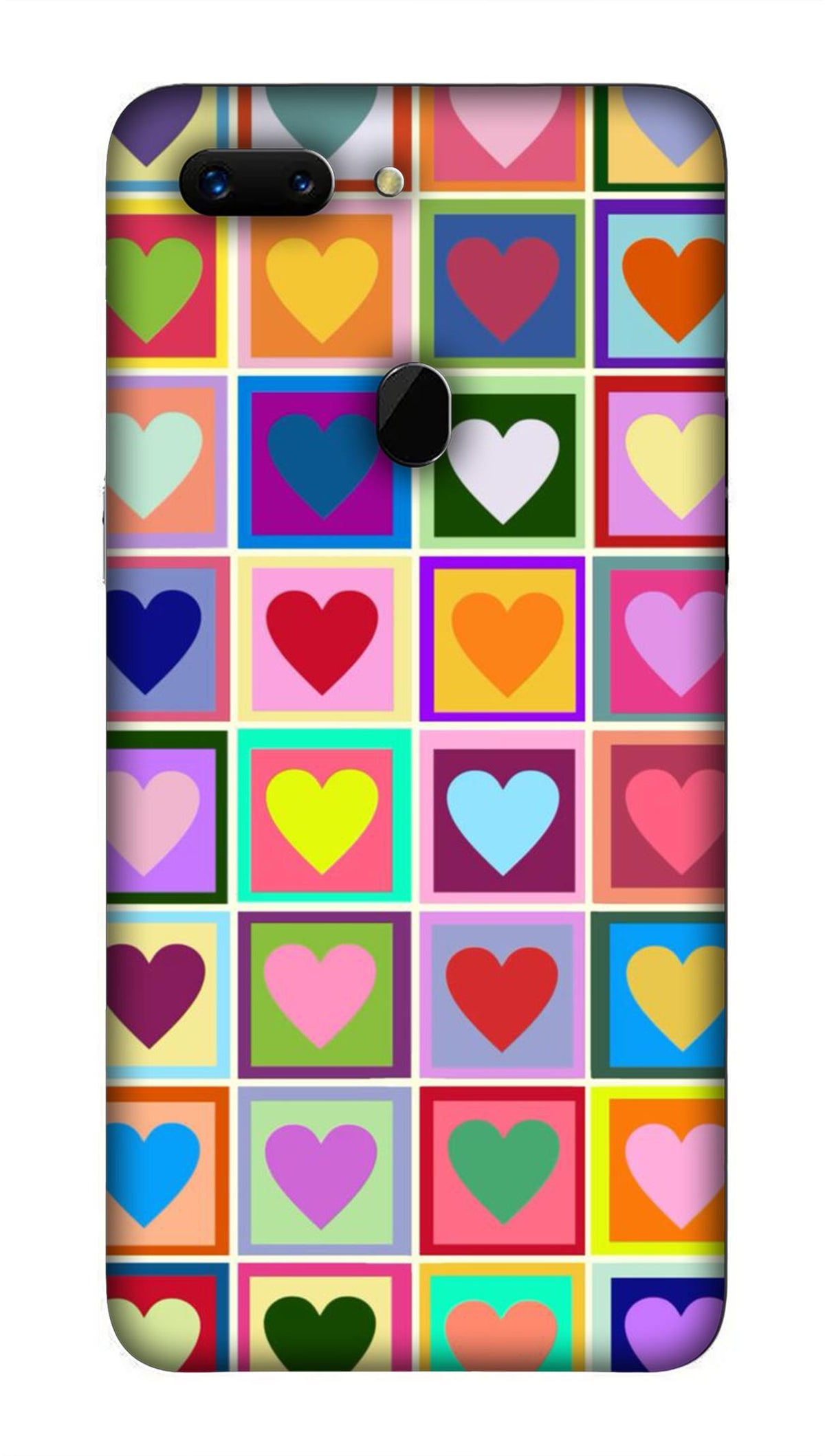 OPPO R15 Pro Back Cover Multicolour Hearts Printed Hard Case