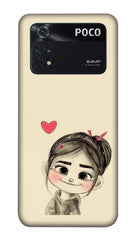 Poco M4 Pro 4G Back Cover Cute Girl Love Printed Hard Case