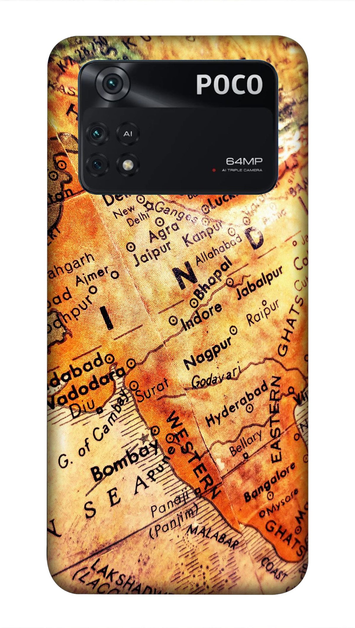 Poco M4 Pro 4G Back Cover Travel Map Printed Hard Case