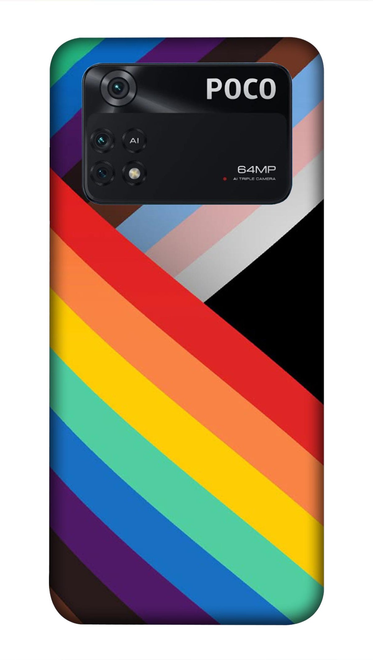 Poco M4 Pro 4G Back Cover Rainbow Printed Hard Case