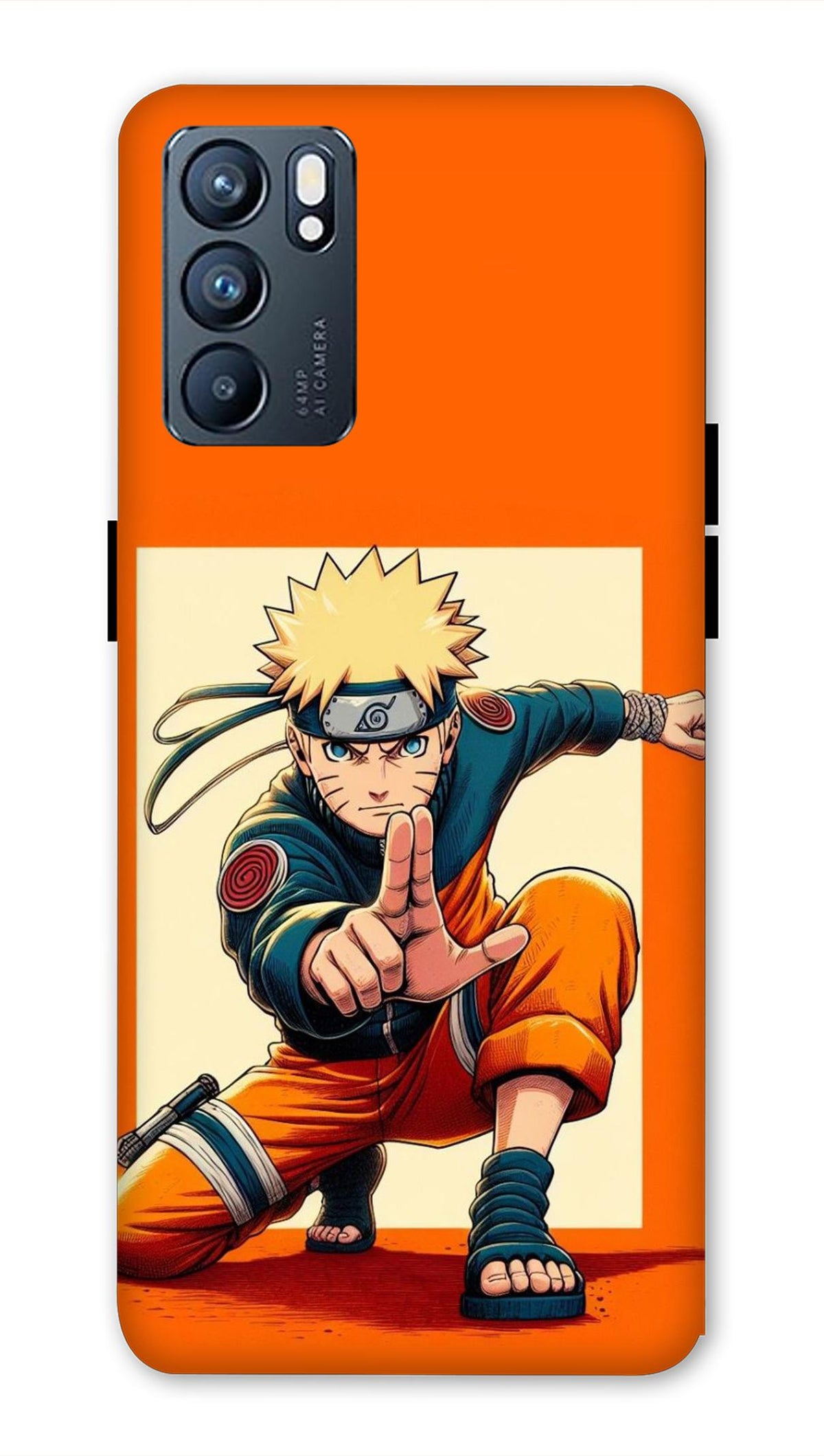 Oppo Reno6 5G Back Cover Orange Color Anime Printed Hard Case