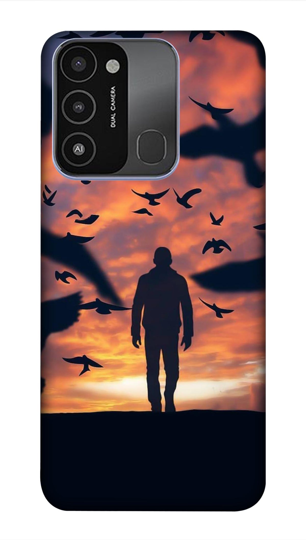 Tecno Spark 8c Back Cover Alone Man Walking Printed Hard Case