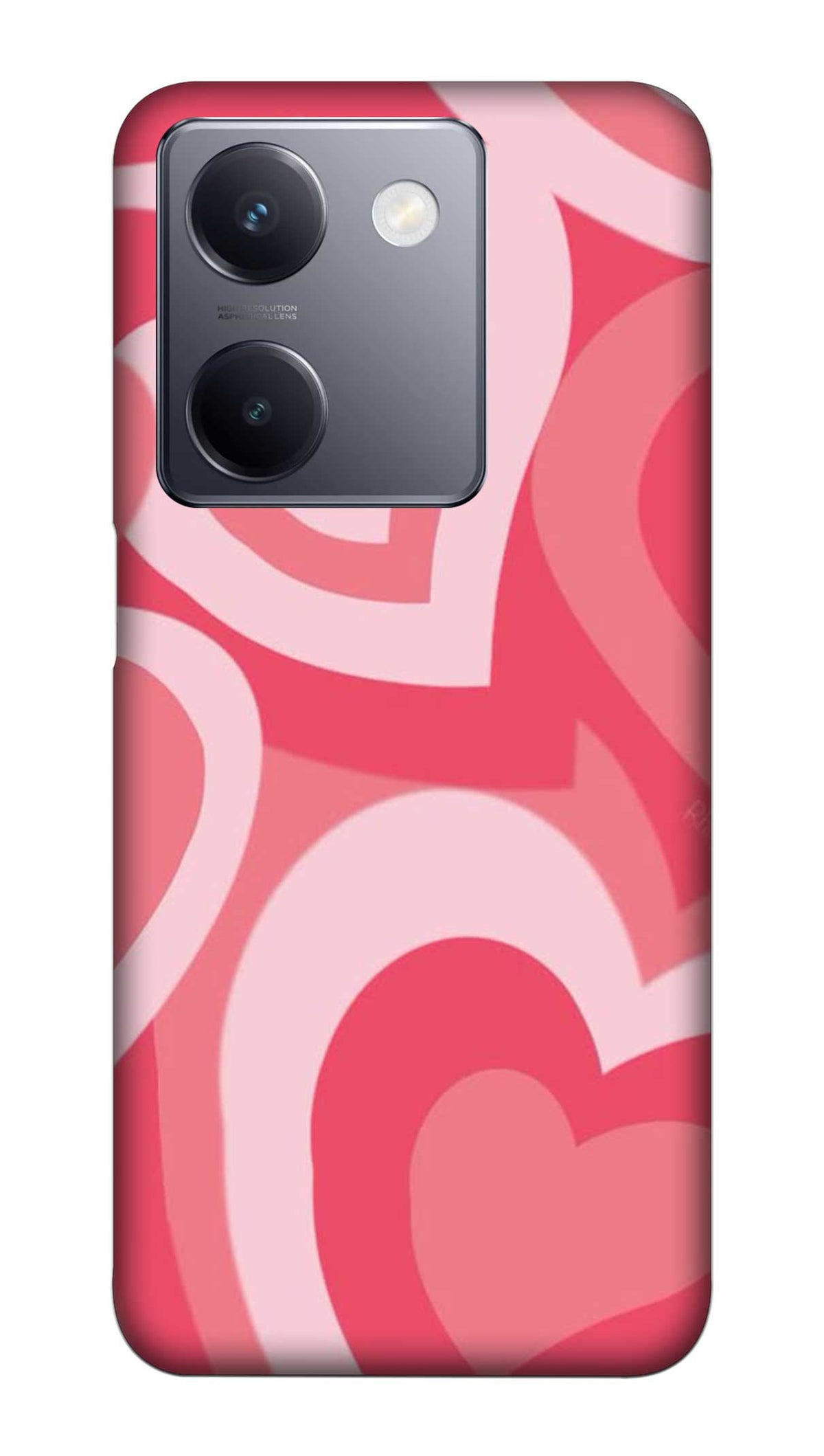 Back Cover For Vivo Y200 Pro 5G Back Cover |VIVO Y300 Plus 5G Back Cover | Stylish Protection for Vivo Y300 Plus Back Cover | VIVO Y200 Pro 5G Back Case | Pink Heart Printed Hard Case