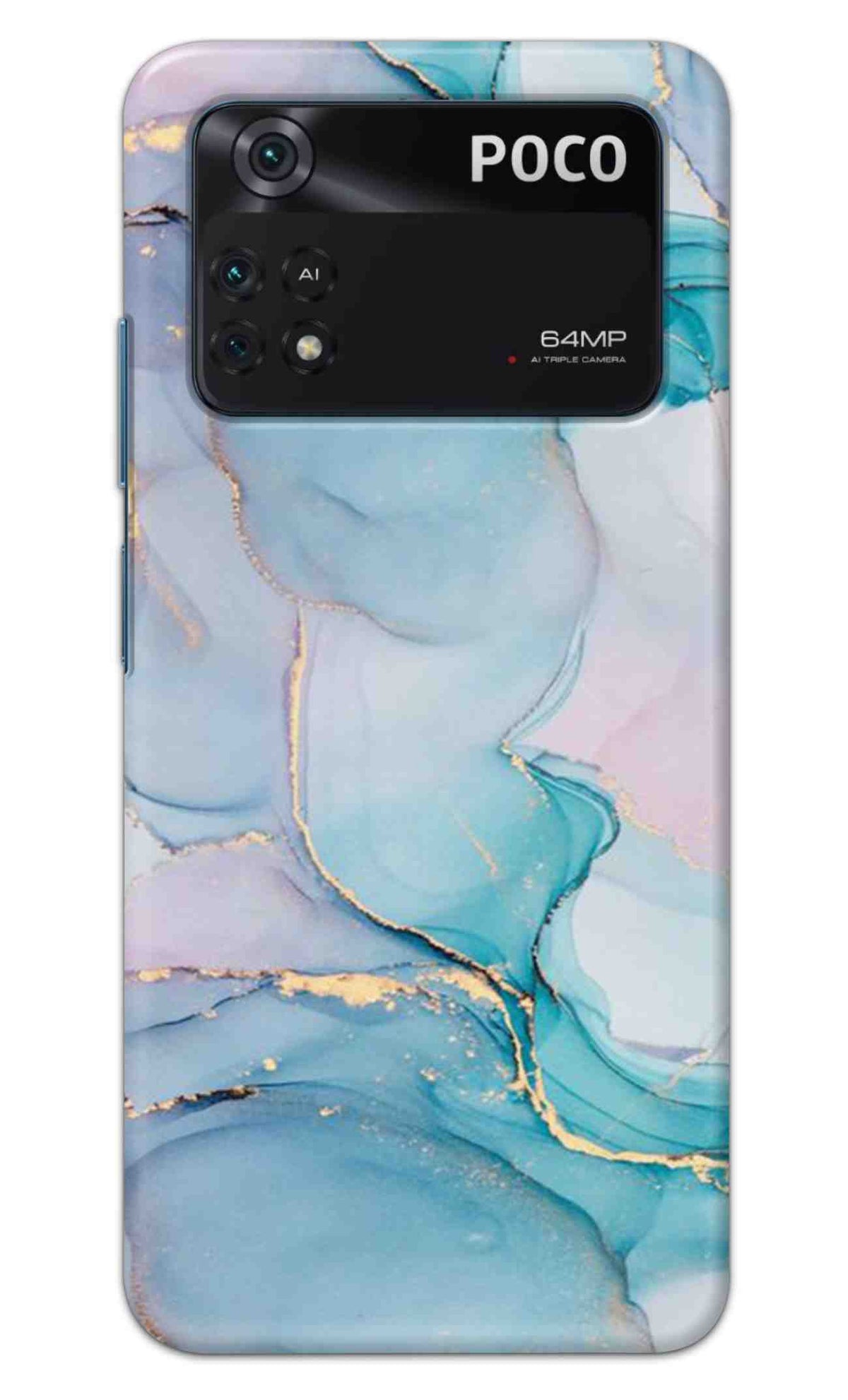 Poco M4 Pro 4G Back Cover Blue Marble Printed Hard Case