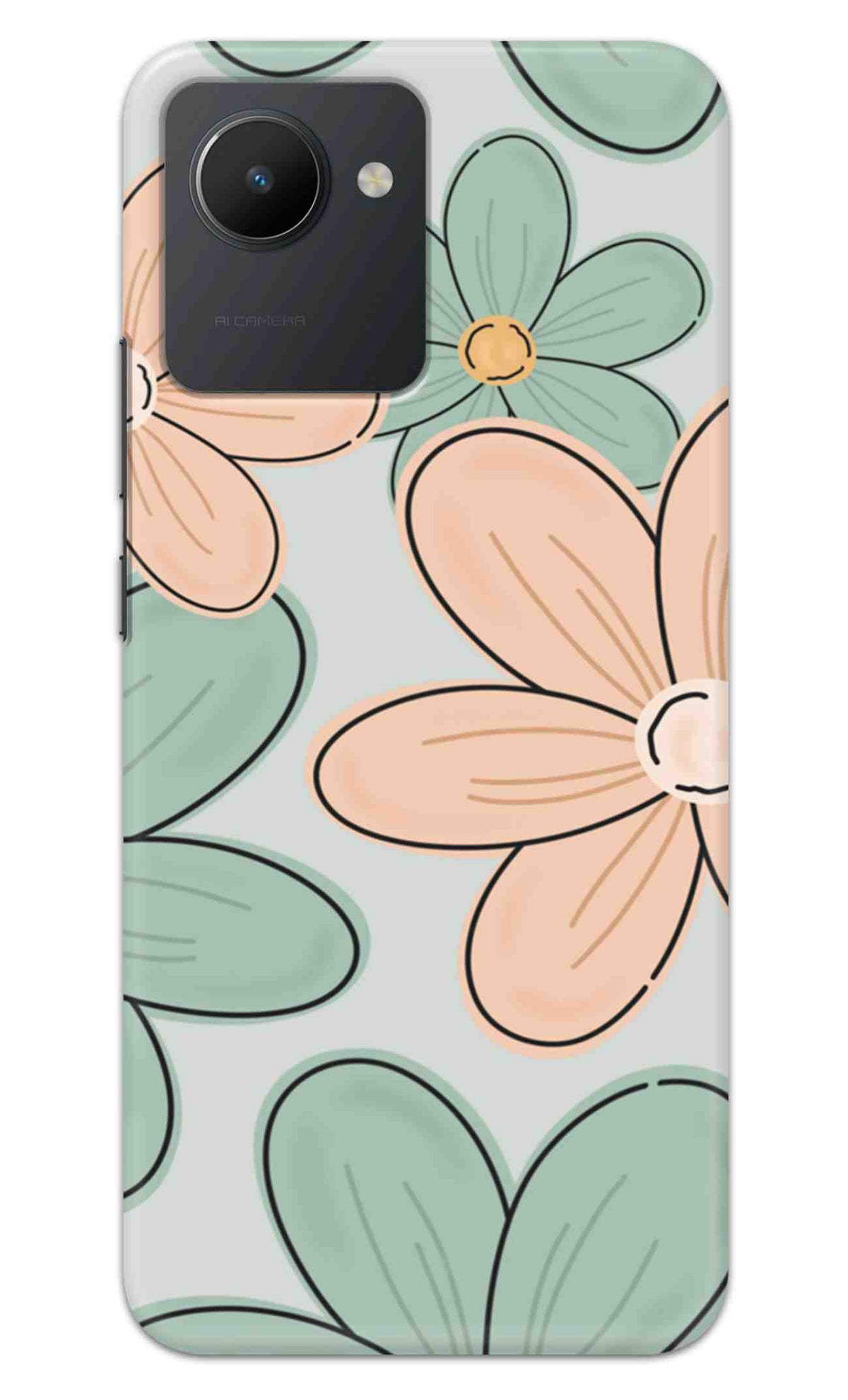 Realme C30 / Realme C30s / Narzo 50i Prime Back Cover Aesthetic Flower Printed Hard Case