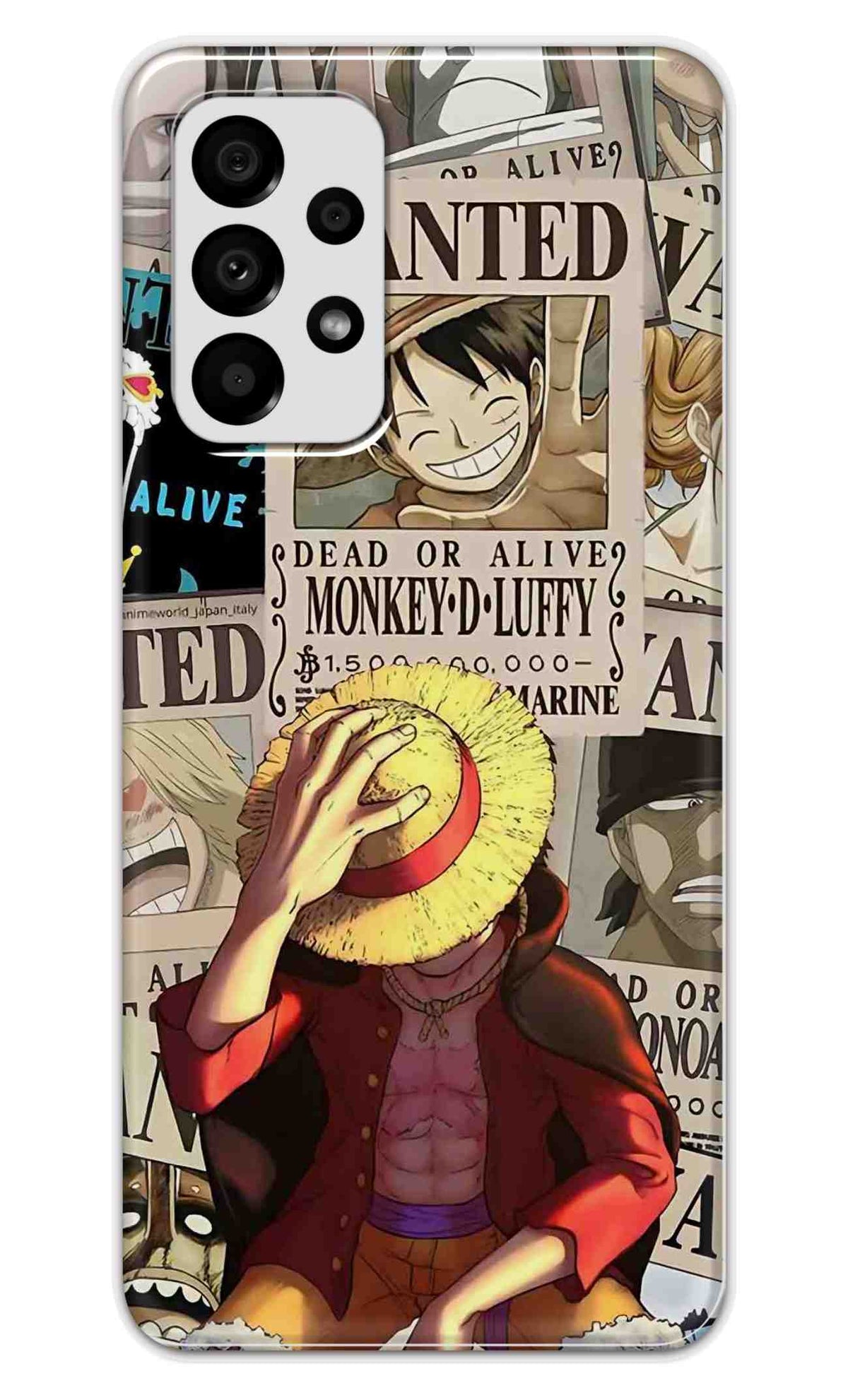 Samsung Galaxy A73 5G Back Cover Anime One Piece Wanted Luffy  Printed Hard Case