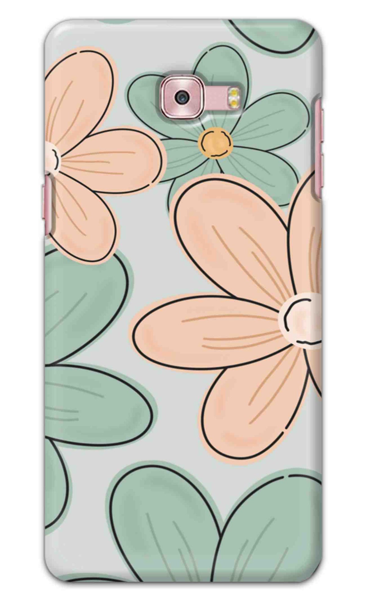 Samsung Galaxy C9 Pro Back Cover Aesthetic Flower Printed Hard Case