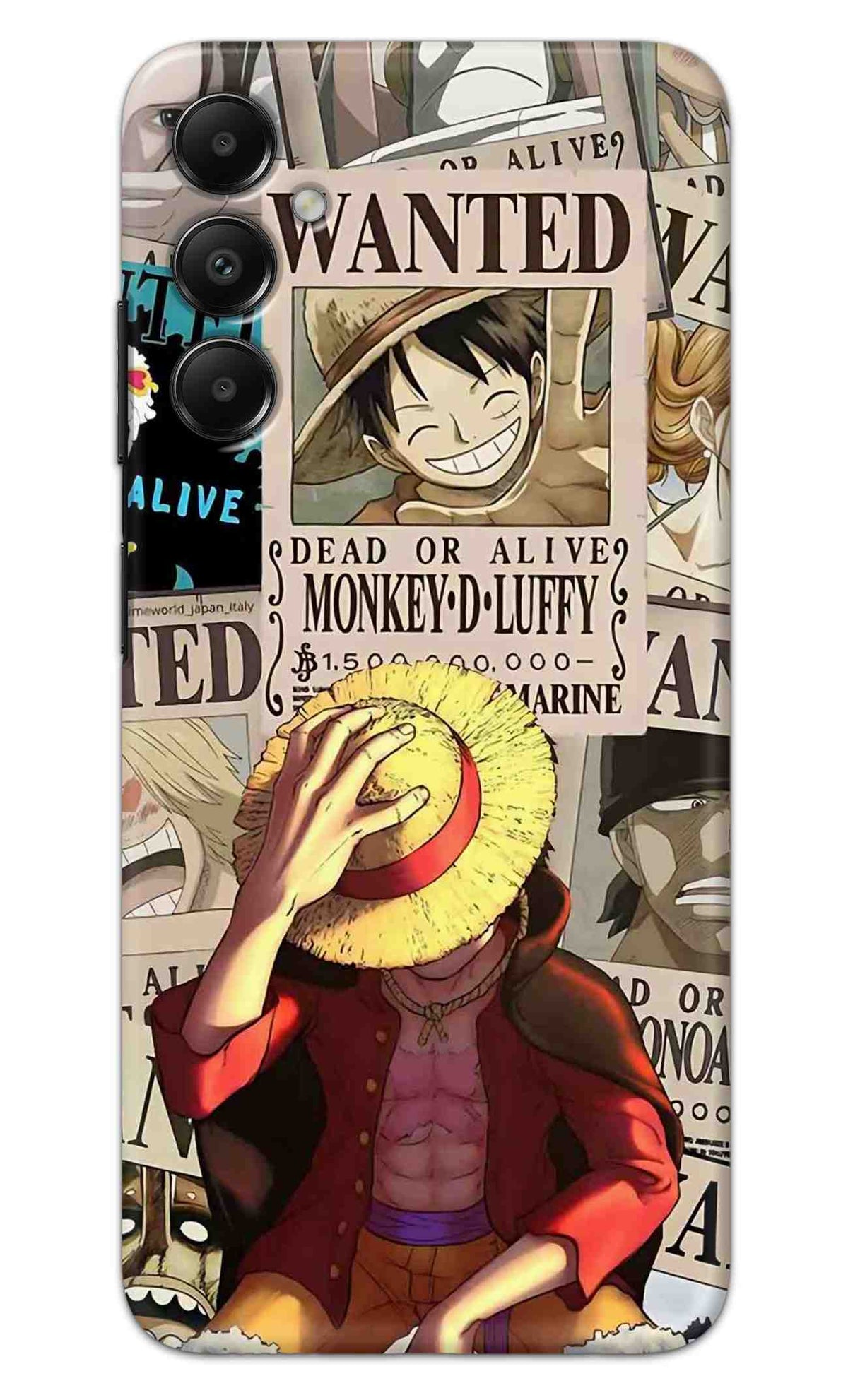 Hard Case for Samsung M34 5G Back Cover and Samsung F34 5G Back Cover Samsung M34 5+G Back Cover Anime One Piece Wanted Luffy  Printed