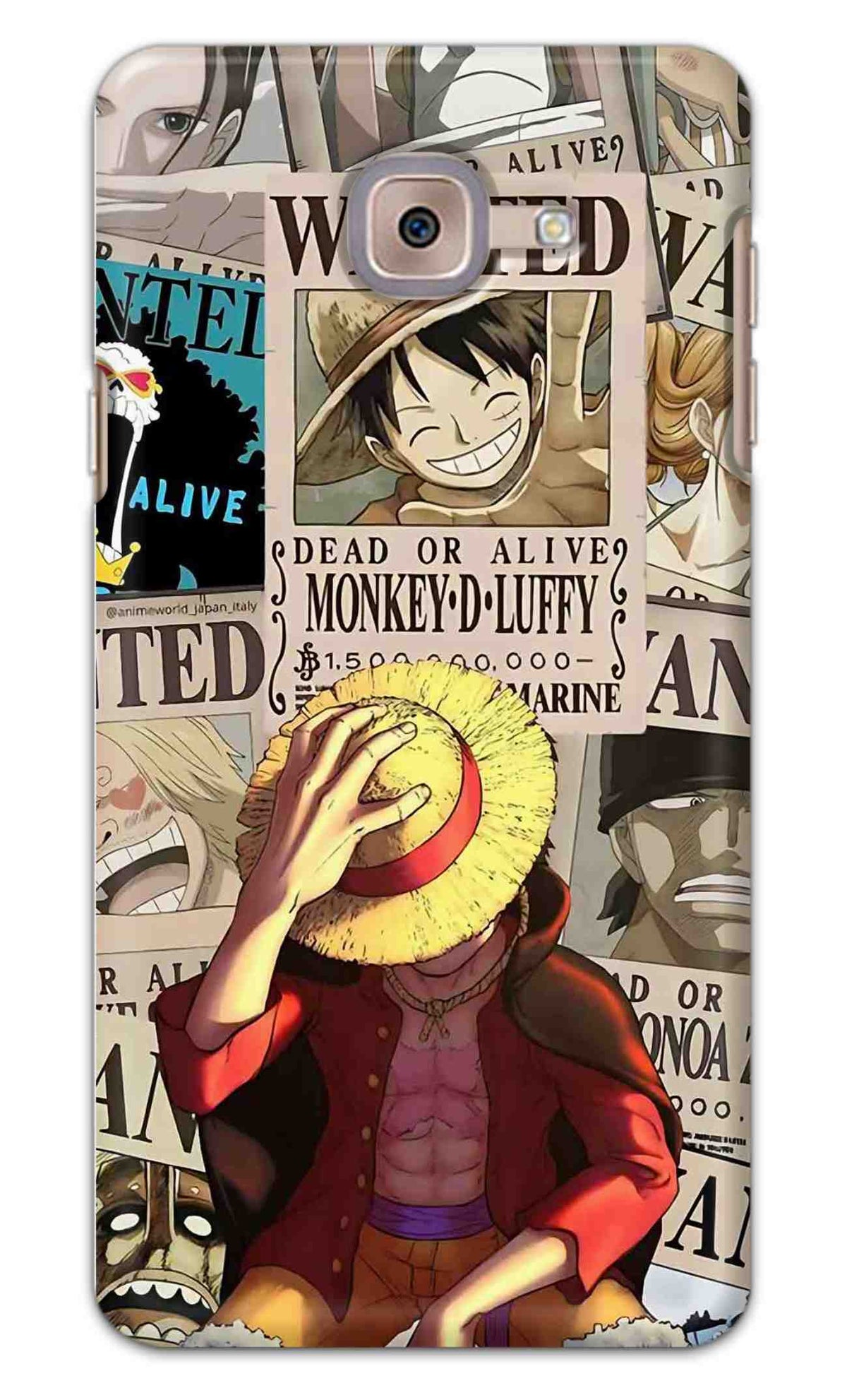 Samsung Galaxy J7 Max Back Cover Anime One Piece Wanted Luffy  Printed Hard Case