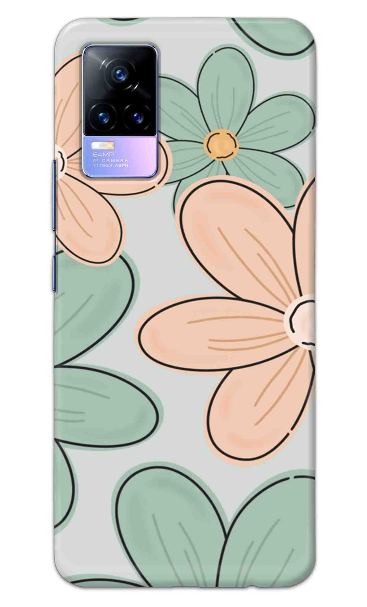 Vivo Y73 Back Cover Aesthetic Flower Printed Hard Case