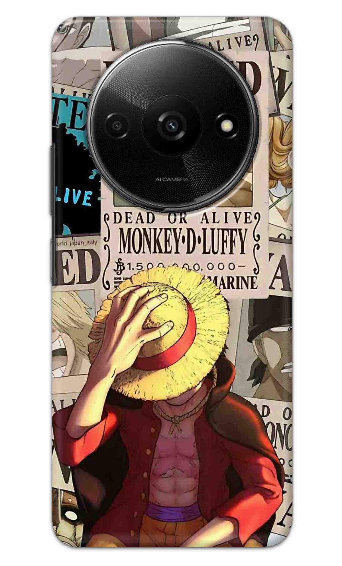 XIAOMI REDMI A3 2024 / POCO C61 / XIAOMI REDMI A3X Back Cover Anime One Piece Wanted Luffy  Printed Hard Case
