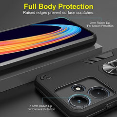 Infinix Hot 30i Back Cover | Perfect Fit Infinix Hot 30 I Back Cover | Stylish Protection Infinix Hot 30i Cover | 360 Degree Full Protection with Ring Holder Kickstand