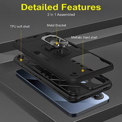 Infinix Hot 30i Back Cover | Perfect Fit Infinix Hot 30 I Back Cover | Stylish Protection Infinix Hot 30i Cover | 360 Degree Full Protection with Ring Holder Kickstand