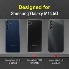 Samsung M14 5G Back Cover, Durable Samsung M14 Cover, Premium M14 5G Samsung Mobile Cover, Shockproof Protection Case 360 Degree Full Protection with Ring Holder Kickstand