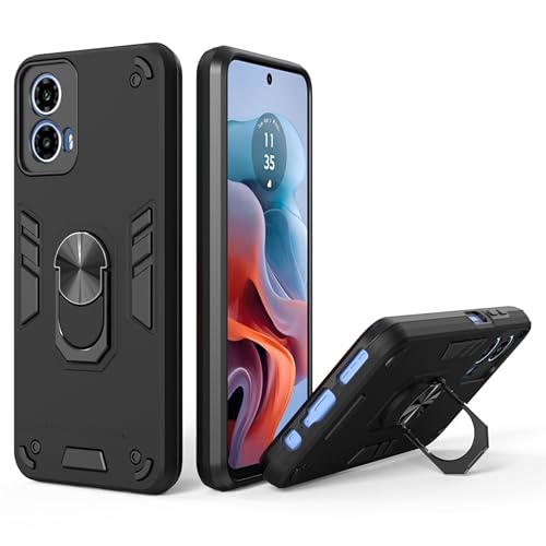 Moto G34 Back Cover | Premium Motorola G34 5G Cover | Sleek Design Moto G34 5G Cover | 360 Degree Full Protection with Ring Holder Kickstand