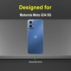 Moto G34 Back Cover | Premium Motorola G34 5G Cover | Sleek Design Moto G34 5G Cover | 360 Degree Full Protection with Ring Holder Kickstand