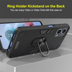 Moto G34 Back Cover | Premium Motorola G34 5G Cover | Sleek Design Moto G34 5G Cover | 360 Degree Full Protection with Ring Holder Kickstand