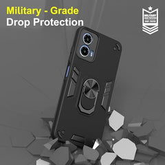 Moto G34 Back Cover | Premium Motorola G34 5G Cover | Sleek Design Moto G34 5G Cover | 360 Degree Full Protection with Ring Holder Kickstand