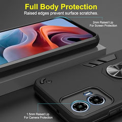 Moto G34 Back Cover | Premium Motorola G34 5G Cover | Sleek Design Moto G34 5G Cover | 360 Degree Full Protection with Ring Holder Kickstand