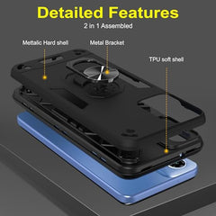 Moto G34 Back Cover | Premium Motorola G34 5G Cover | Sleek Design Moto G34 5G Cover | 360 Degree Full Protection with Ring Holder Kickstand