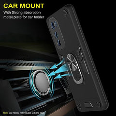Moto Edge 30 Back Cover, Premium Motorola Edge 30 Back Cover, Sleek Moto Edge 30 Back Case 360 Degree Full Protection with Ring Holder Kickstand