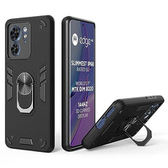 Moto Edge 40 Back Cover Premium - Sleek Motorola Edge 40 Back Cover, Stylish Moto Edge 40 Cover 360 Degree Full Protection with Ring Holder Kickstand