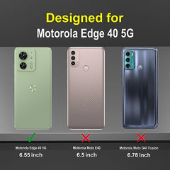 Moto Edge 40 Back Cover Premium - Sleek Motorola Edge 40 Back Cover, Stylish Moto Edge 40 Cover 360 Degree Full Protection with Ring Holder Kickstand