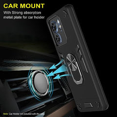 Moto Edge 40 Back Cover Premium - Sleek Motorola Edge 40 Back Cover, Stylish Moto Edge 40 Cover 360 Degree Full Protection with Ring Holder Kickstand