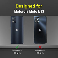 Moto E13 Back Cover  - Premium Moto E 13 Back Cover with Enhanced Grip and Precise Cutouts - Compatible with Moto E13 360 Degree Full Protection with Ring Holder Kickstand