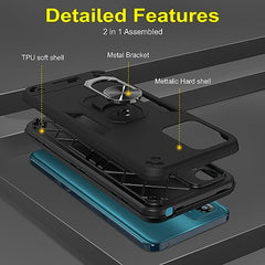 Moto E13 Back Cover  - Premium Moto E 13 Back Cover with Enhanced Grip and Precise Cutouts - Compatible with Moto E13 360 Degree Full Protection with Ring Holder Kickstand