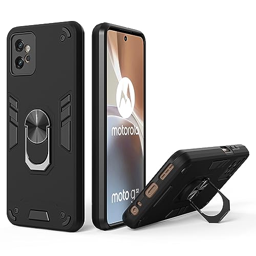 Moto G32 Cover - Premium Motorola G32 Back Cover, Enhance Your Device with Our Moto G32 Back Cover 360 Degree Full Protection with Ring Holder Kickstand